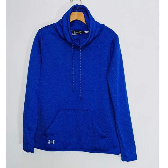 Under Armour Cold Gear Fleece Lined Hoodie - Women's Size M - In Blue Stripe - Picture 1 of 11
